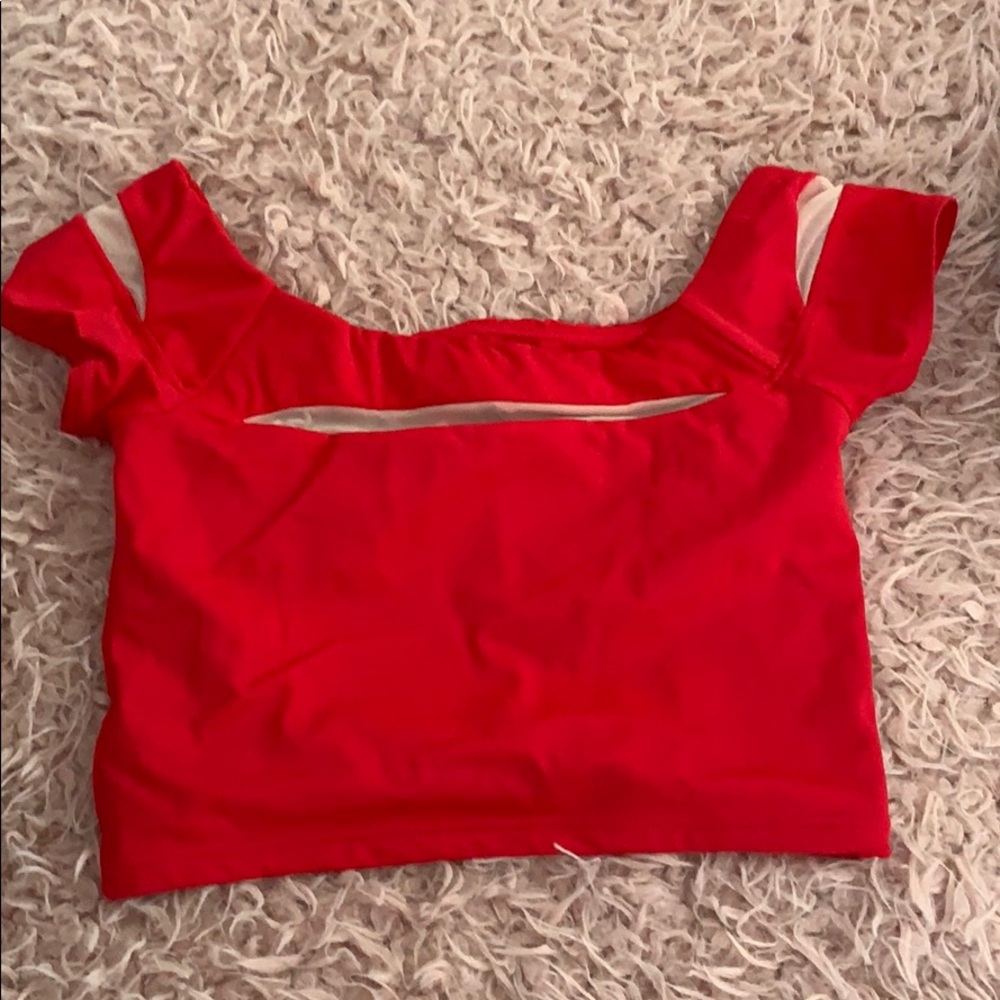 Red Balera Crop Dance top